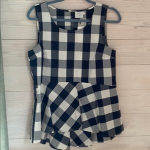 Navy buffalo check top